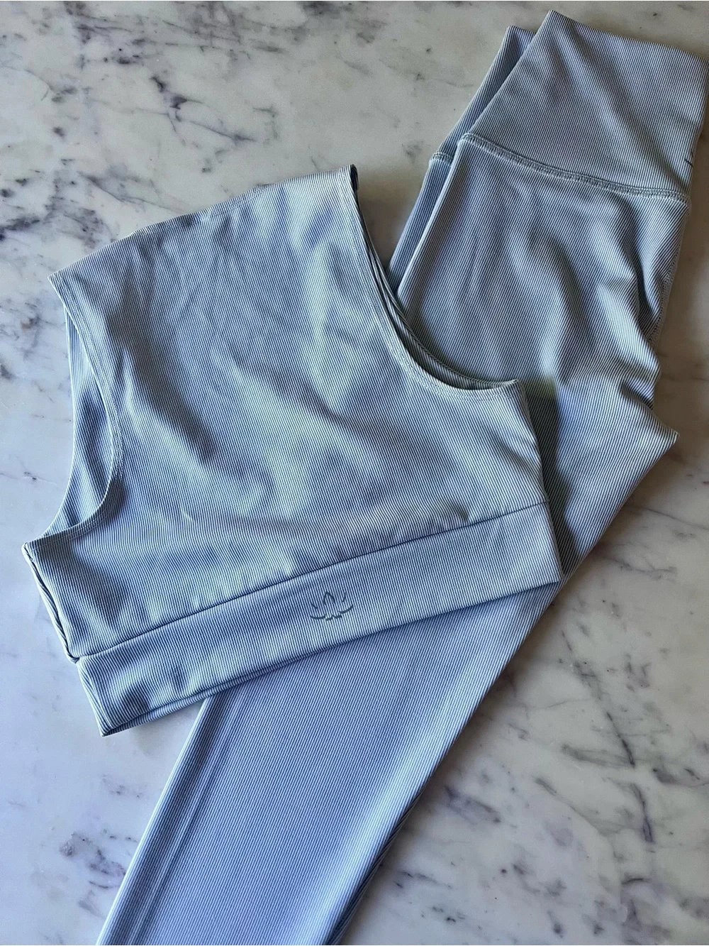 Beyond Yoga Blue Ribbed Activewear Set